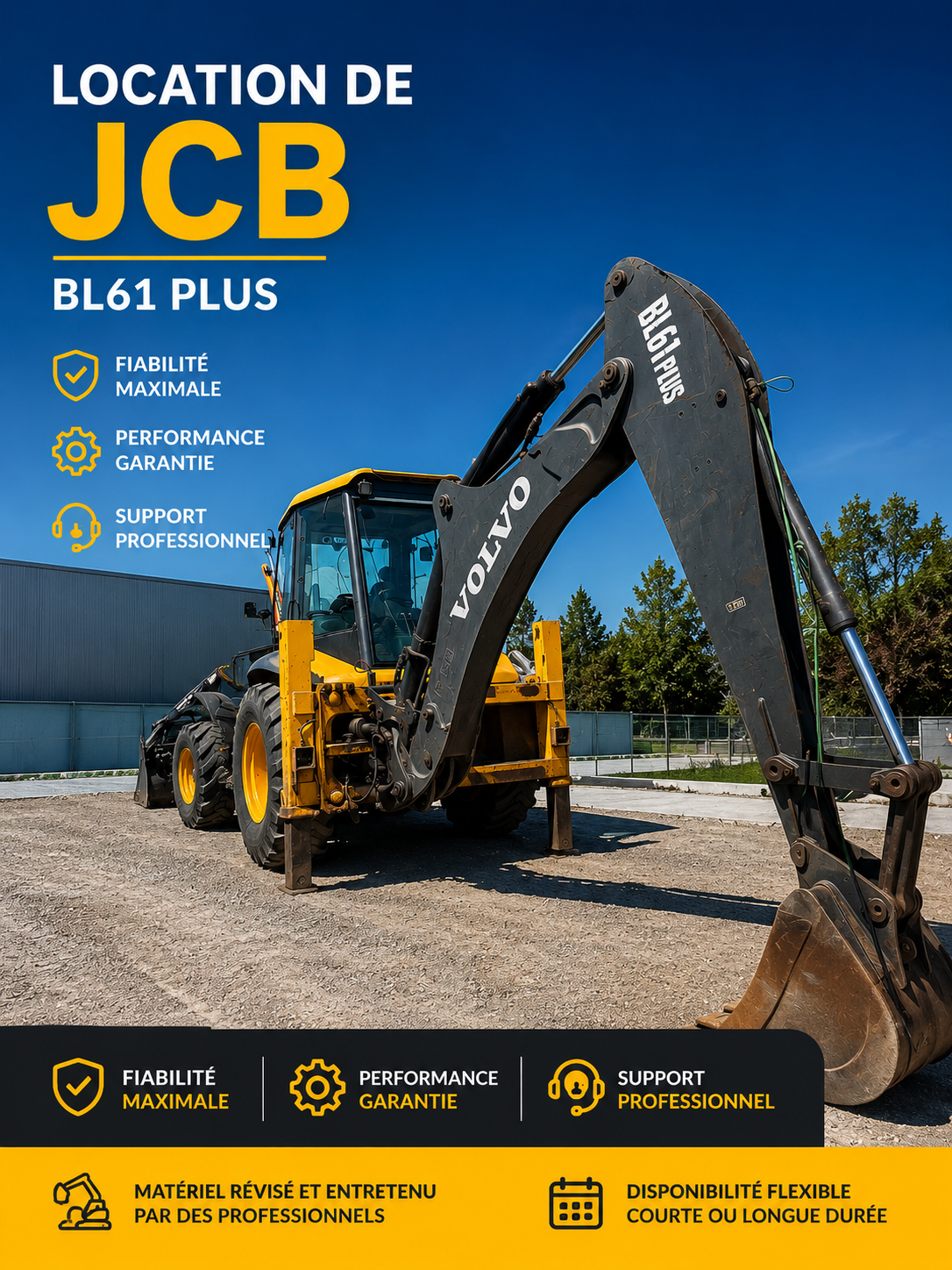 LOCATION RÉTROCHARGEUSE VOLVO BL61 PLUS